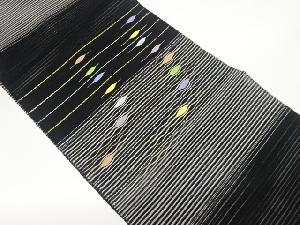 絽金銀糸横段に抽象模様織出し名古屋帯